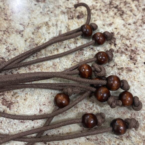 Vintage 12 string women’s one size beaded brown macrame belt - Picture 5 of 5